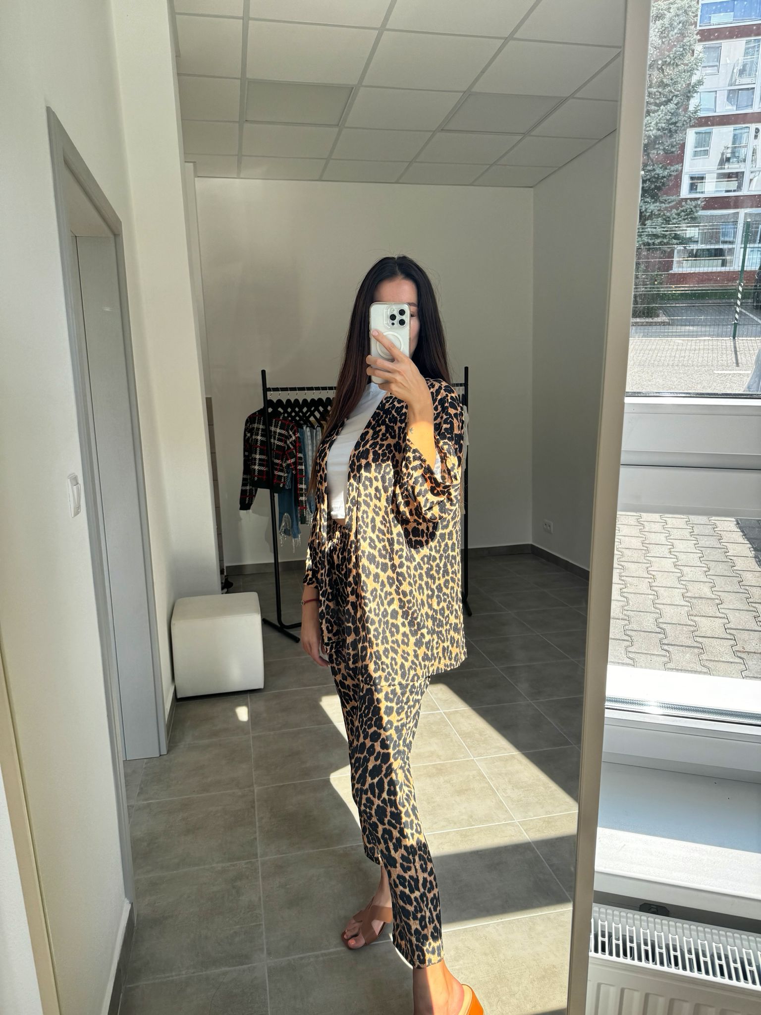 Leopardí komplet – kardigan a voľné nohavice | Savannah