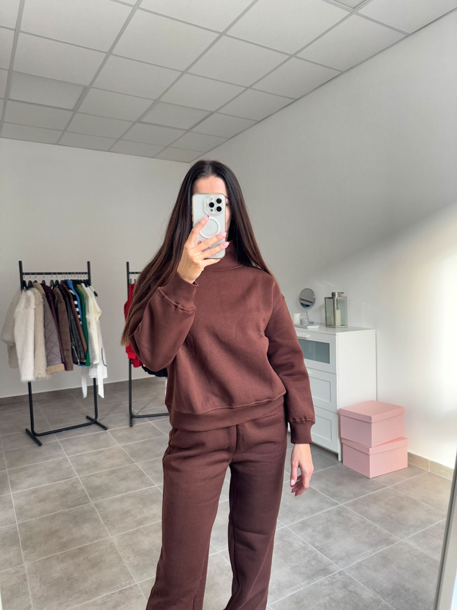 Tepláková súprava hnedá – mikina a tepláky | Cozy