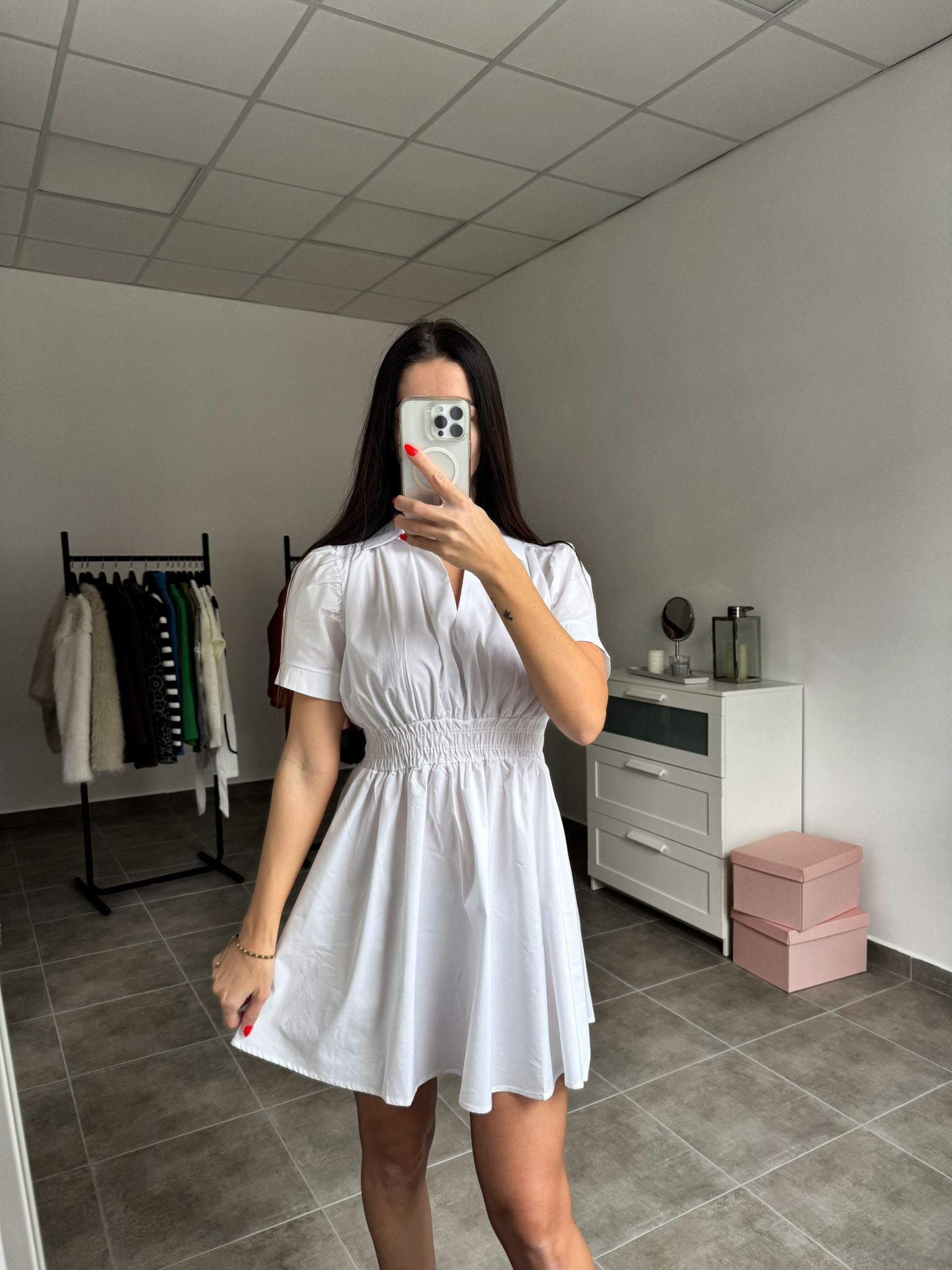 Krátke biele letné šaty bavlnené | Summera