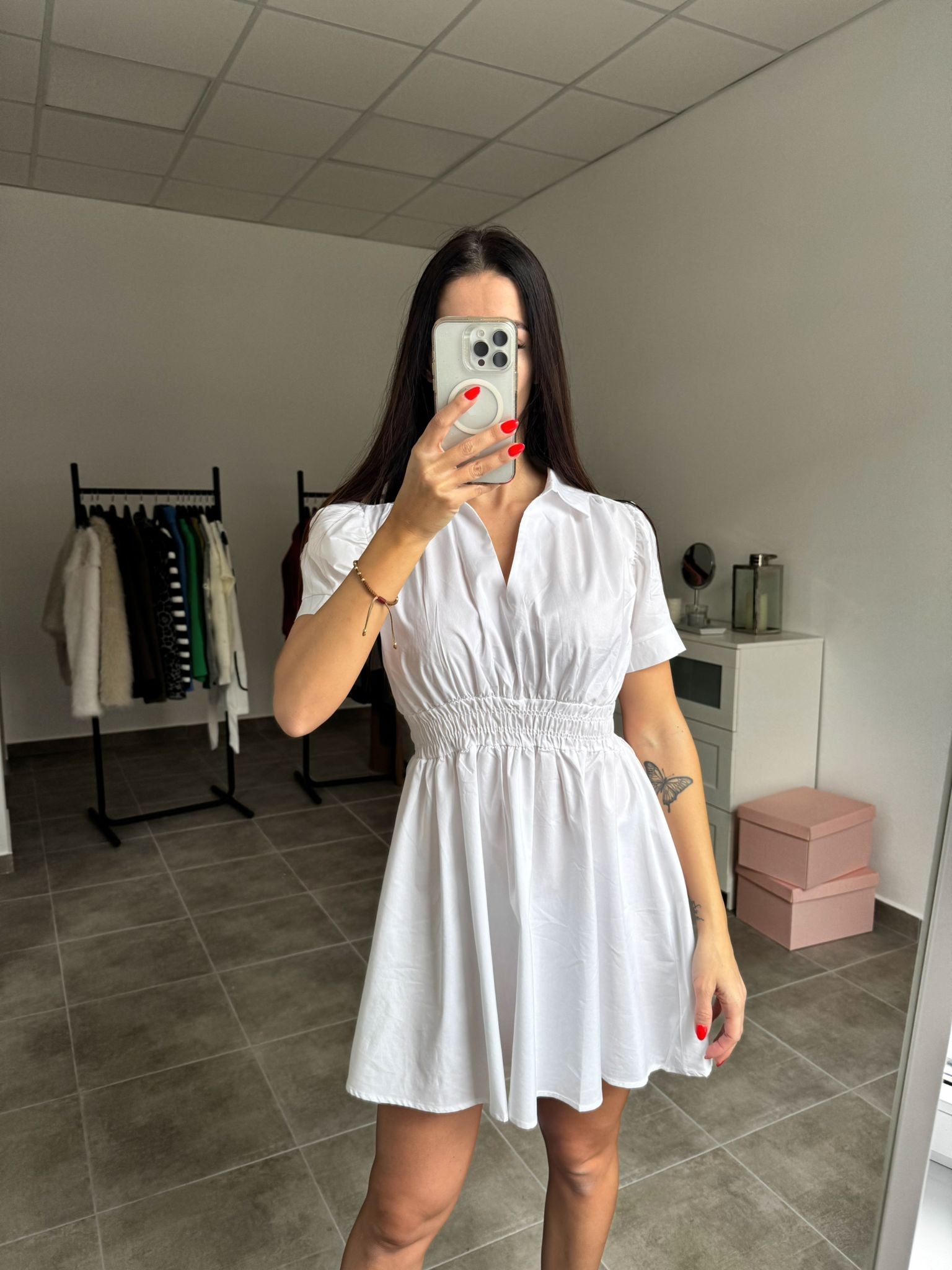 Krátke biele letné šaty bavlnené | Summera