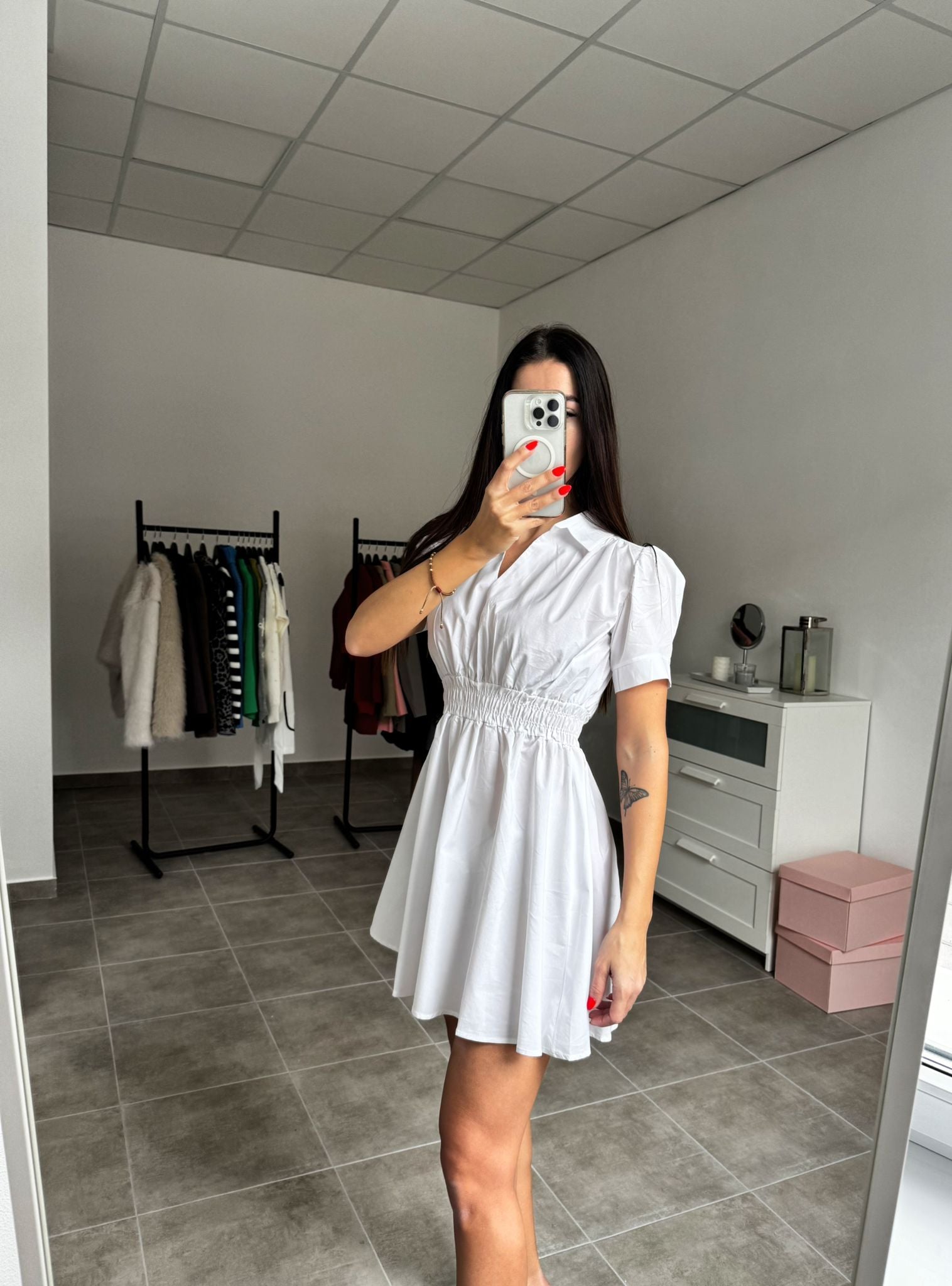 Krátke biele letné šaty bavlnené | Summera