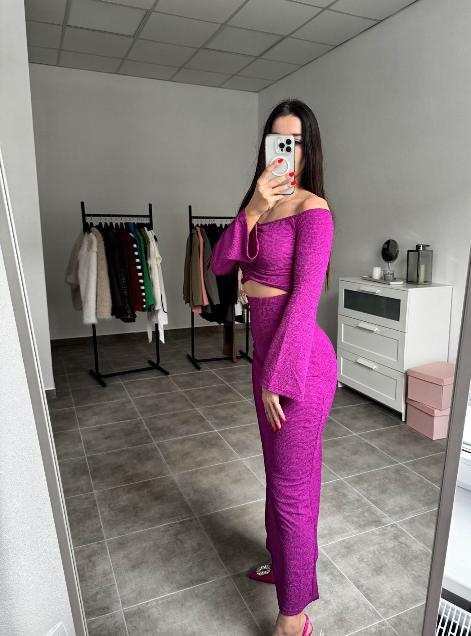 Fuchsiové dlhé šaty | Fuchsia