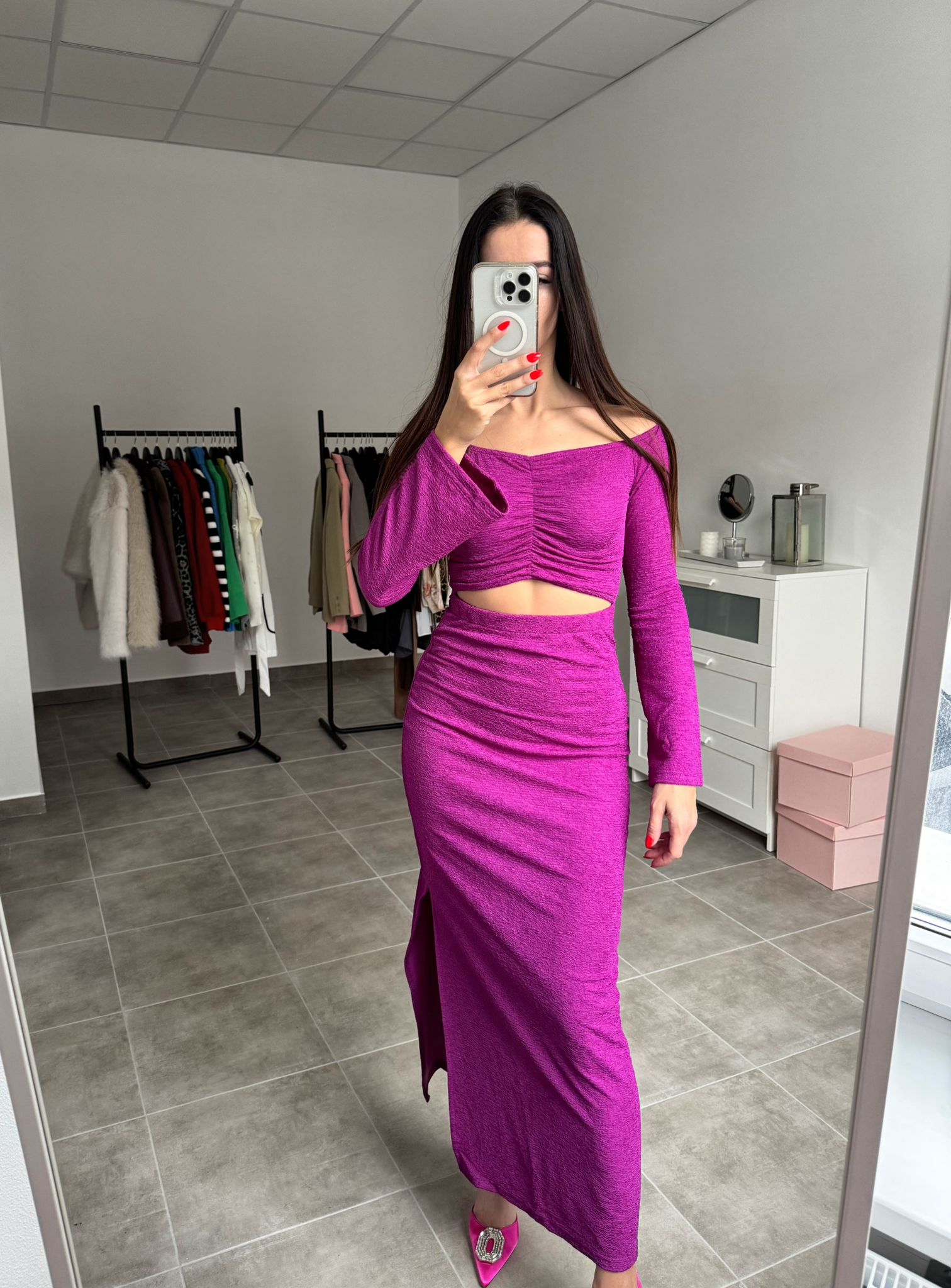 Fuchsiové dlhé šaty | Fuchsia