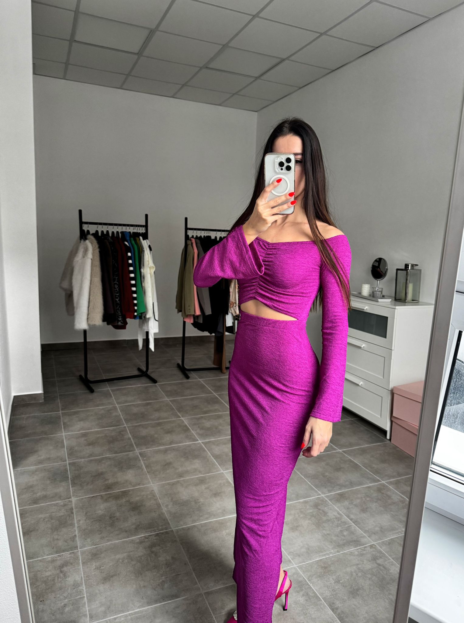 Fuchsiové dlhé šaty | Fuchsia